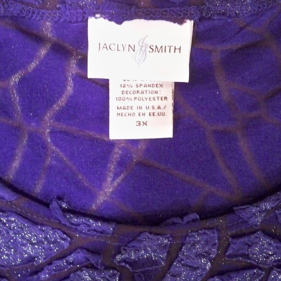 Jaclyn Smith, Blue Crackle Tank Top, 2X - Picture 3 of 5